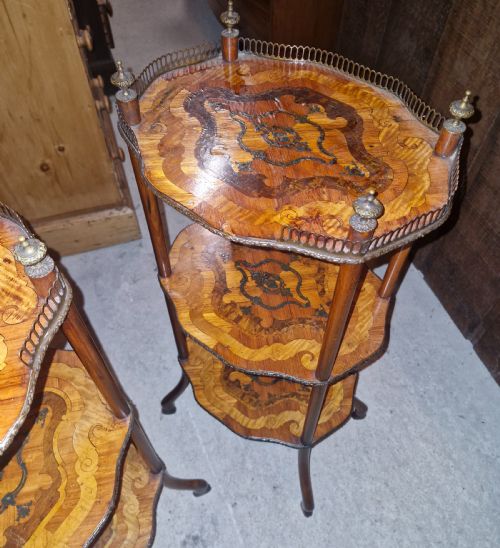 PAIR OF LATE 19TH CENTURY MARQUETRY ETAGERES - ADDITIONAL PHOTO 10