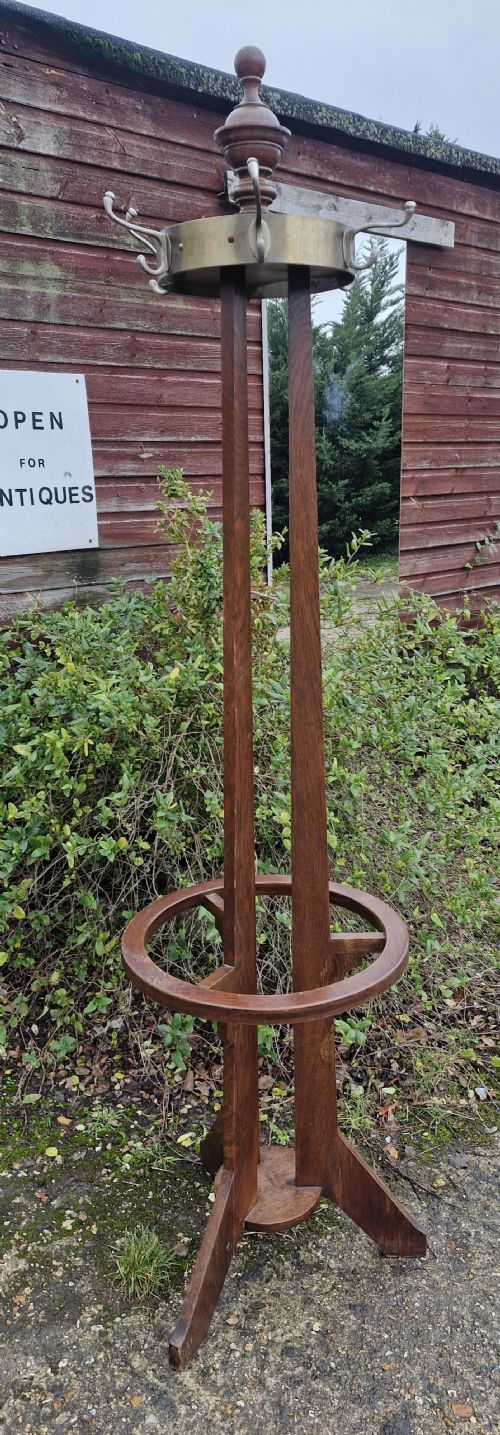 EARLY 20TH CENTURY OAK HAT AND COAT STAND - ADDITIONAL PHOTO 1