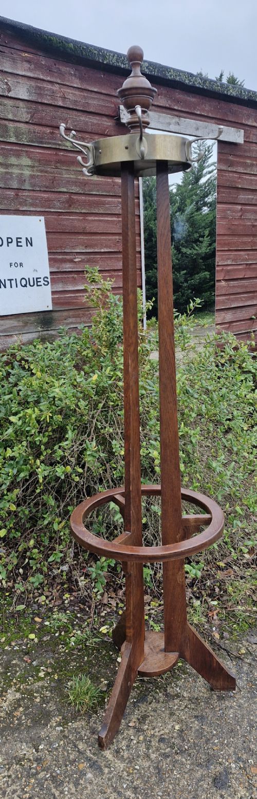 EARLY 20TH CENTURY OAK HAT AND COAT STAND - ADDITIONAL PHOTO 6