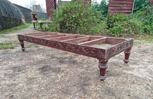 LARGE ANGLO INDIAN COUNTRY HOUSE CENTRE STOOL FOR REUPHOLSTERING - ADDITIONAL PHOTO 3