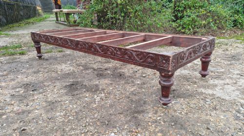 LARGE ANGLO INDIAN COUNTRY HOUSE CENTRE STOOL FOR REUPHOLSTERING - ADDITIONAL PHOTO 5