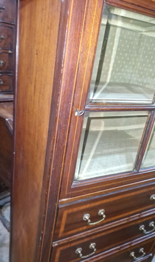 EDWARDIAN INLAID MAHOGANY MUSIC CABINET - ADDITIONAL PHOTO 6