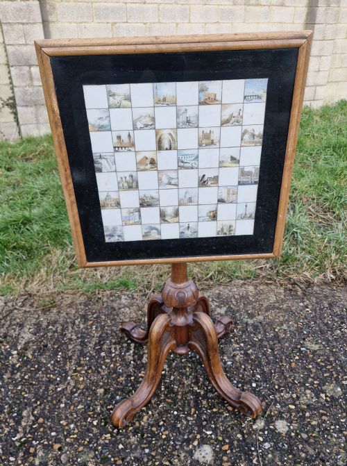 19th century chess table - CATEGORY: ANTIQUE TABLES - DATED 19TH CENTURY