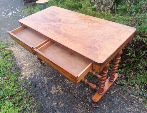 VICTORIAN WALNUT 2 DRAWER SIDE TABLE - ADDITIONAL PHOTO 3