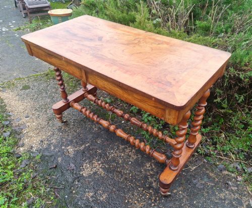VICTORIAN WALNUT 2 DRAWER SIDE TABLE - ADDITIONAL PHOTO 6