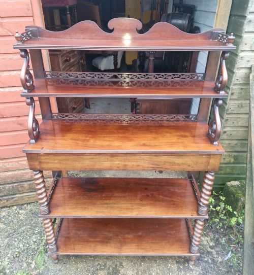 MID 19TH CENTURY MAHOGANY ETAGERE WITH SINGLE DRAWER - ADDITIONAL PHOTO 4