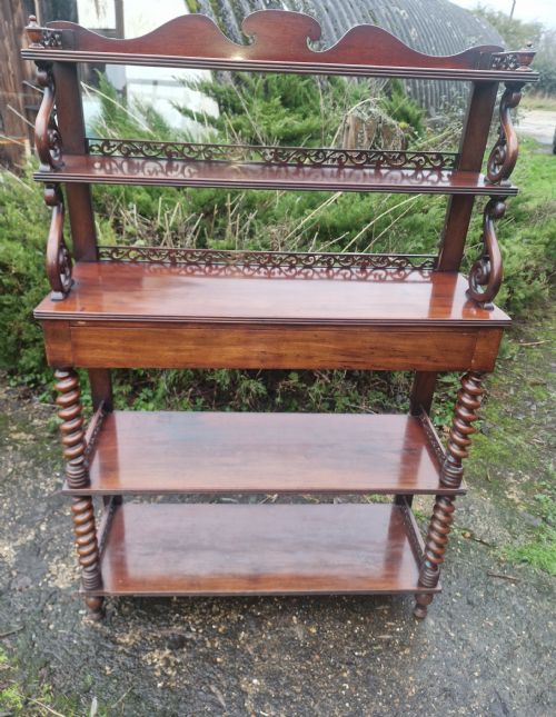 MID 19TH CENTURY MAHOGANY ETAGERE WITH SINGLE DRAWER - ADDITIONAL PHOTO 2
