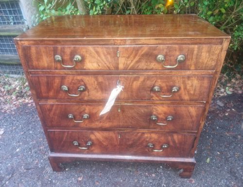 EARLY 19TH CENTURY MAHOGANY CHEST OF 4 DRAWERS - ADDITIONAL PHOTO 2