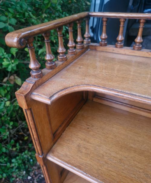 GOOD AND VERY USEFUL VICTORIAN GOLDEN OAK 2 DOOR CABINET - ADDITIONAL PHOTO 3