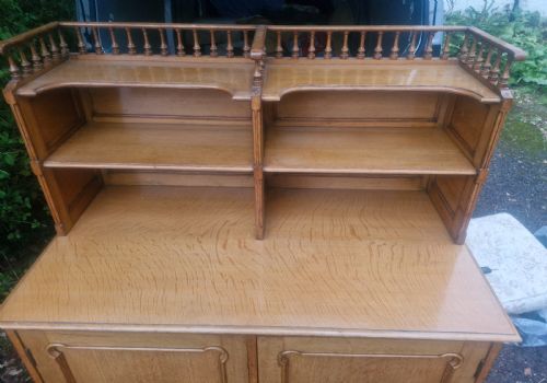GOOD AND VERY USEFUL VICTORIAN GOLDEN OAK 2 DOOR CABINET - ADDITIONAL PHOTO 11
