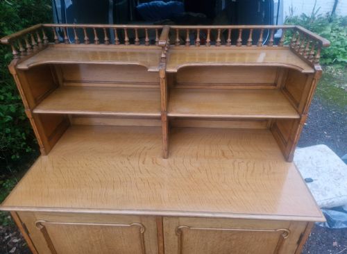 GOOD AND VERY USEFUL VICTORIAN GOLDEN OAK 2 DOOR CABINET - ADDITIONAL PHOTO 12