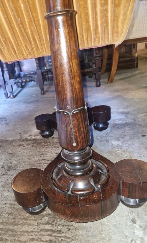 EARLY VICTORIAN ROSEWOOD 2 DRAWER SIDE WORK TABLE - ADDITIONAL PHOTO 1