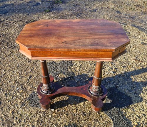 EARLY VICTORIAN ROSEWOOD 2 DRAWER SIDE WORK TABLE - ADDITIONAL PHOTO 11