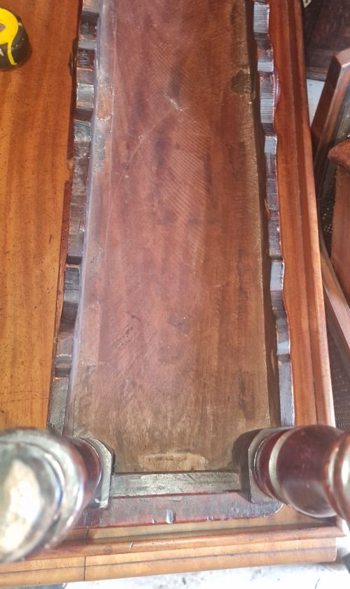 MID VICTORIAN MAHOGANY HALL BENCH - ADDITIONAL PHOTO 1