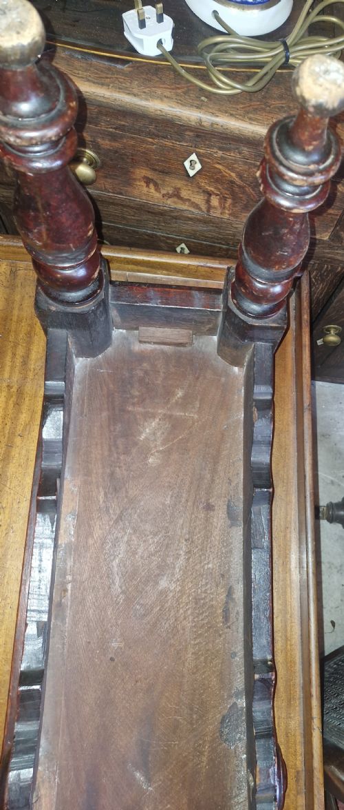 MID VICTORIAN MAHOGANY HALL BENCH - ADDITIONAL PHOTO 2