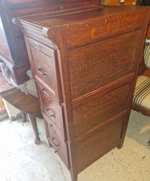 EARLY 20TH CENTURY OAK 3 DRAWER FILING OFFICE CABINET - ADDITIONAL PHOTO 1