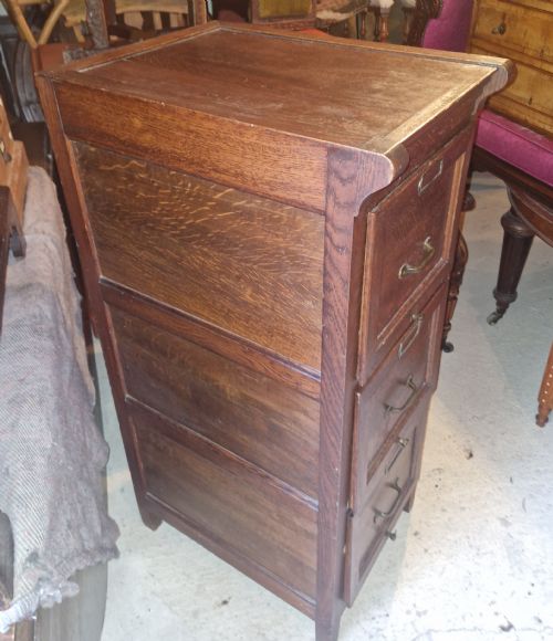 EARLY 20TH CENTURY OAK 3 DRAWER FILING OFFICE CABINET - ADDITIONAL PHOTO 7