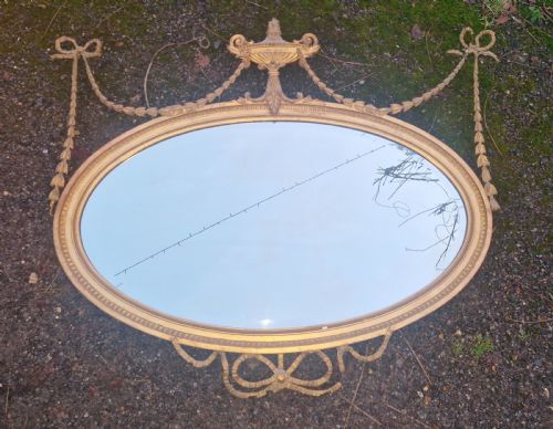 EDWARDIAN GILT OVAL WALL MIRROR - ADDITIONAL PHOTO 7