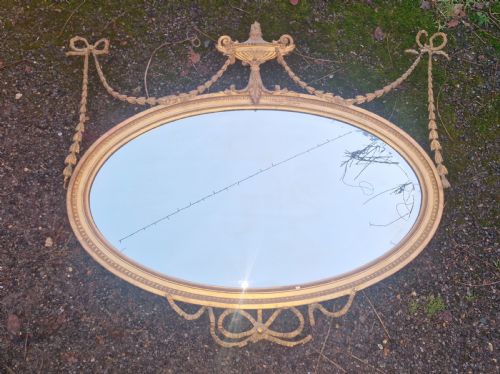 EDWARDIAN GILT OVAL WALL MIRROR - ADDITIONAL PHOTO 8
