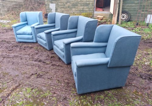set of 4 well made country house upholstered armchairs - CATEGORY: ANTIQUE CHAIRS - DATED 1930