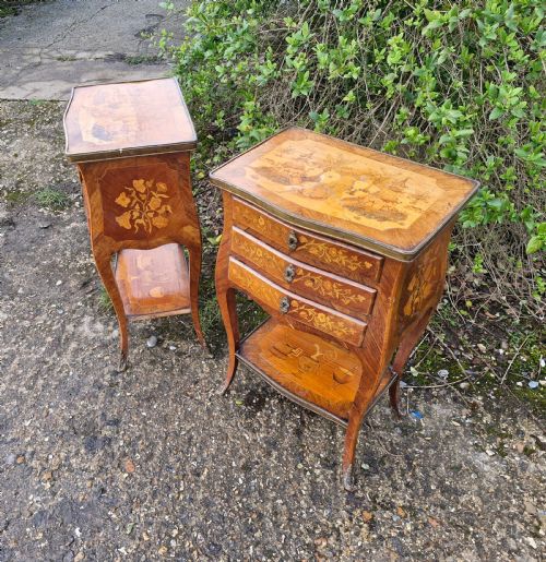 PAIR OF MARQUETRY INLAID ROSEWOOD BEDSIDE CABINETS - ADDITIONAL PHOTO 5