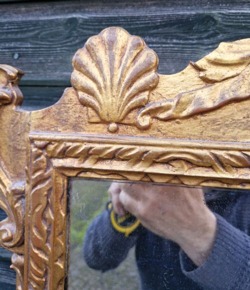 ANTIQUE GILT FRAMED COUNTRY HOUSE WALL MIRROR - ADDITIONAL PHOTO 3