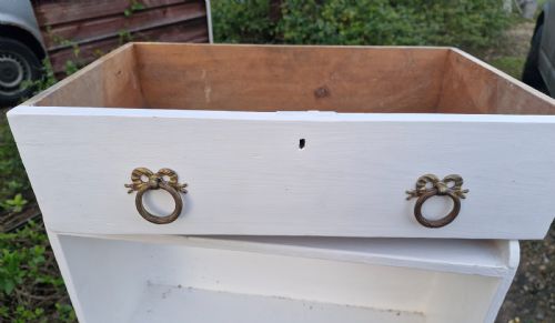 REGENCY LATER PAINTED PINE WATERFALL BOOKCASE WITH DRAWER - ADDITIONAL PHOTO 2