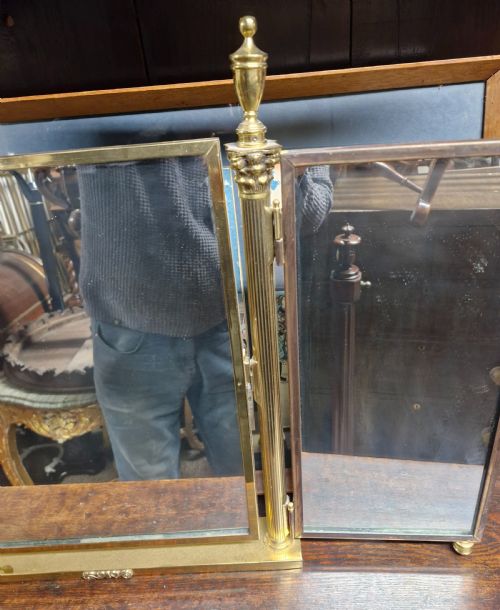 EARLY 20TH CENTURY FRENCH BRASS DRESSING MIRROR - ADDITIONAL PHOTO 2
