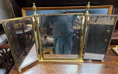 EARLY 20TH CENTURY FRENCH BRASS DRESSING MIRROR - ADDITIONAL PHOTO 4