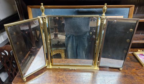 EARLY 20TH CENTURY FRENCH BRASS DRESSING MIRROR - ADDITIONAL PHOTO 6