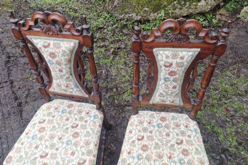 PAIR OF MID 19TH ROSEWOOD SIDE CHAIRS - ADDITIONAL PHOTO 2