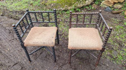PAIR OF BOBBIN CORNER CHAIRS - ADDITIONAL PHOTO 1