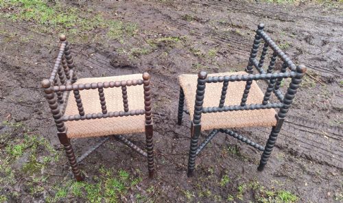 PAIR OF BOBBIN CORNER CHAIRS - ADDITIONAL PHOTO 4