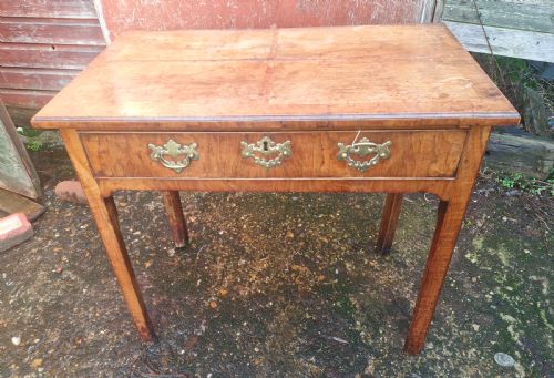18th century walnut single drawer side table - CATEGORY: ANTIQUE TABLES - DATED 18TH CENTURY
