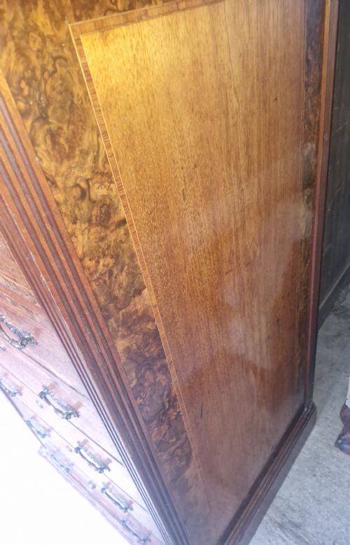 GOOD VICTORIAN INLAID WALNUT WELLINGTON STYLE CHEST BY HOLLAND SONS - ADDITIONAL PHOTO 6