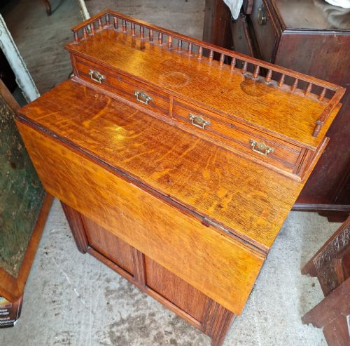 UNUSUAL VICTORIAN OAK DAVENPORT STYLE WRITING DESK - ADDITIONAL PHOTO 8
