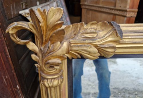 REGENCY GILDED WOOD OVERMANTEL MIRROR - ADDITIONAL PHOTO 4