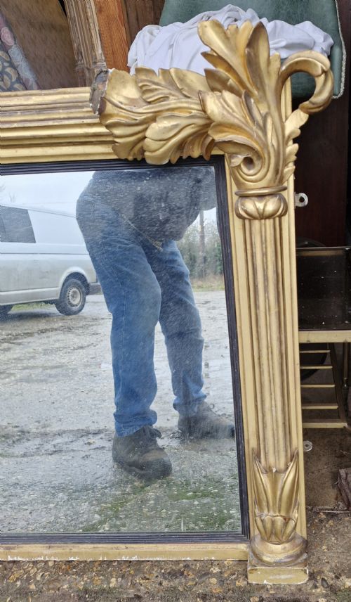 REGENCY GILDED WOOD OVERMANTEL MIRROR - ADDITIONAL PHOTO 6