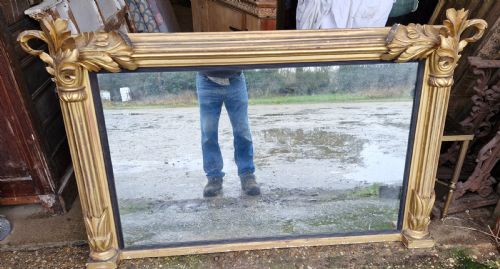 REGENCY GILDED WOOD OVERMANTEL MIRROR - ADDITIONAL PHOTO 9