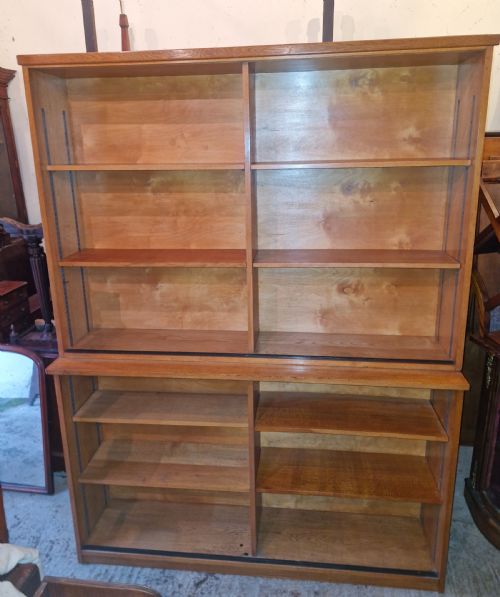 OAK OPEN FRONT BOOKCASE WITH ADJUSTABLE SHELVES - ADDITIONAL PHOTO 7