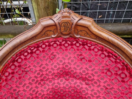 PAIR UPHOLSTERED BEDROOM CHAIRS - ADDITIONAL PHOTO 1