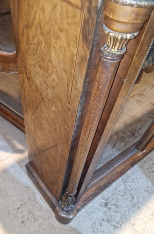 VICTORIAN INLAID WALNUT 2 DOOR SIDE CABINET WITH STENCILLED LETTERING - ADDITIONAL PHOTO 10