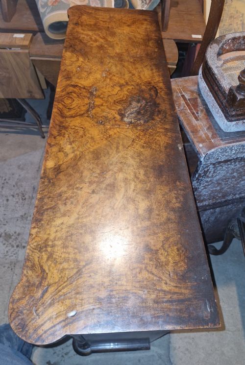 VICTORIAN INLAID WALNUT 2 DOOR SIDE CABINET WITH STENCILLED LETTERING - ADDITIONAL PHOTO 12