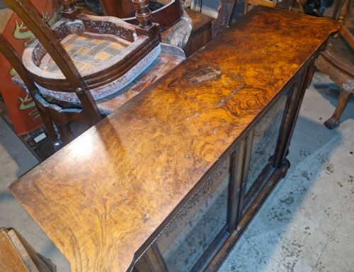 VICTORIAN INLAID WALNUT 2 DOOR SIDE CABINET WITH STENCILLED LETTERING - ADDITIONAL PHOTO 14