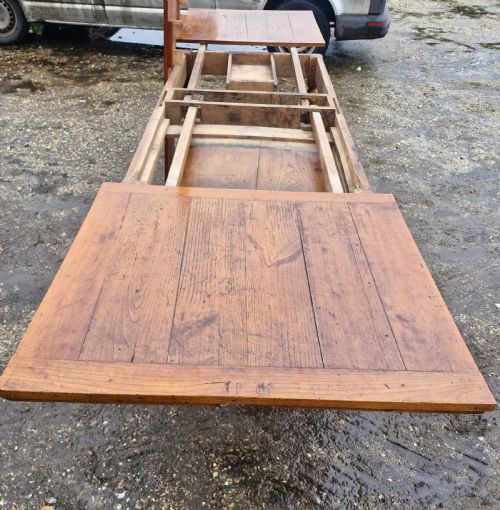 LARGE FRENCH EXTENDING KITCHEN DINING TABLE - ADDITIONAL PHOTO 2