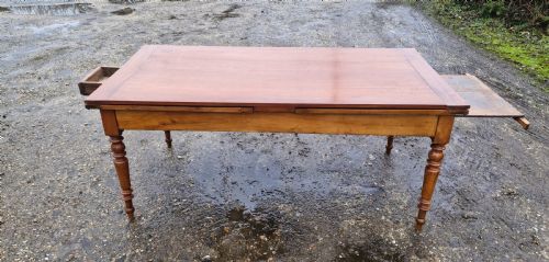 LARGE FRENCH EXTENDING KITCHEN DINING TABLE - ADDITIONAL PHOTO 16