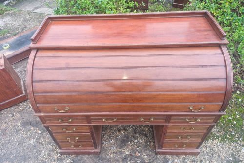 VICTORIAN CYLINDER ROLL TOP PEDESTAL DESK - ADDITIONAL PHOTO 8
