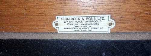 ART DECO OAK PEDESTAL OFFICE DESK MAKERS LABEL - ADDITIONAL PHOTO 4