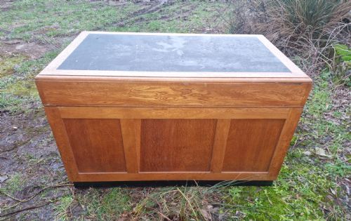 ART DECO OAK PEDESTAL OFFICE DESK MAKERS LABEL - ADDITIONAL PHOTO 7