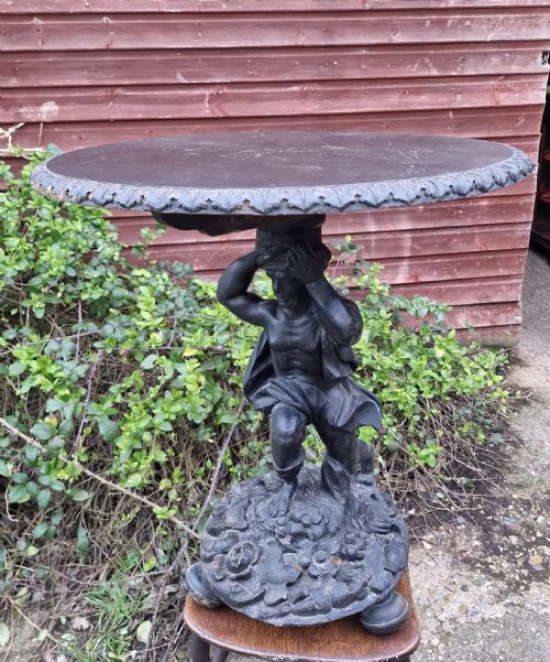 CARVED BLACKAMOOR OCCASIONAL TABLE - ADDITIONAL PHOTO 7